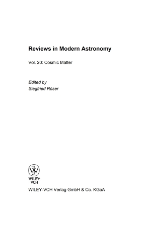 صورة الغلاف: Cosmic Matter 1st edition 9783527408207