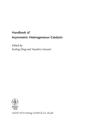 Imagen de portada: Handbook of Asymmetric Heterogeneous Catalysis 1st edition 9783527319138