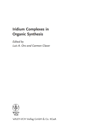 صورة الغلاف: Iridium Complexes in Organic Synthesis 1st edition 9783527319961