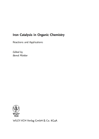 Imagen de portada: Iron Catalysis in Organic Chemistry 1st edition 9783527319275