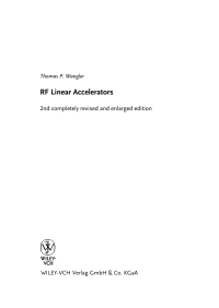 Cover image: RF Linear Accelerators 2nd edition 9783527406807