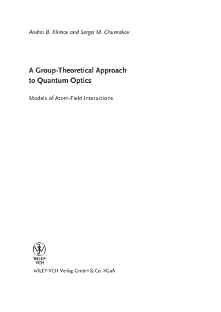 Cover image: A Group-Theoretical Approach to Quantum Optics 1st edition 9783527408795
