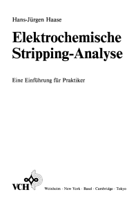 صورة الغلاف: Elektrochemische Stripping-Analyse 1st edition 9783527287635