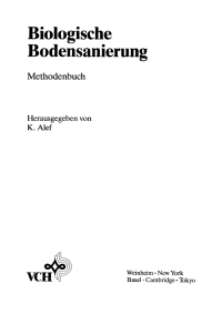 Cover image: Biologische Bodensanierung 1st edition 9783527300587