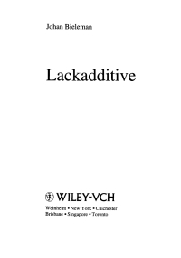 Cover image: Lackadditive 1st edition 9783527288199