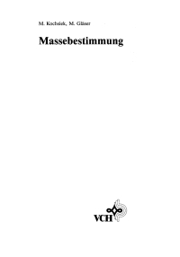 Imagen de portada: Massebestimmung 1st edition 9783527293520