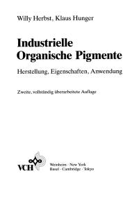 Cover image: Industrielle Organische Pigmente: Herstellung, Eigenschaften, Anwendung 2nd edition 9783527287444