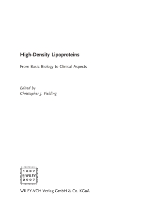 Imagen de portada: High-Density Lipoproteins 1st edition 9783527317172