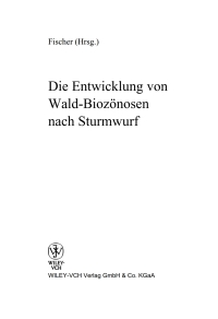 Cover image: Die Entwicklung von Wald-Biozönosen nach Sturmwurf 1st edition 9783527321773