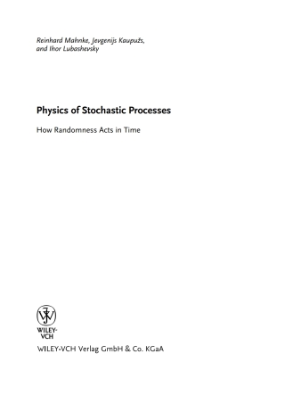 Imagen de portada: Physics of Stochastic Processes 1st edition 9783527408405