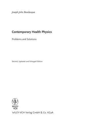 Cover image: Contemporary Health Physics: Problems and Solutions, 2nd Edition 2nd edition 9783527408245