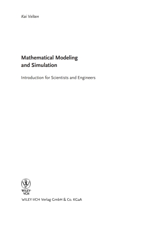 Cover image: Mathematical Modeling and Simulation 1st edition 9783527407583