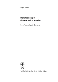 Imagen de portada: Manufacturing of Pharmaceutical Proteins 1st edition 9783527324446