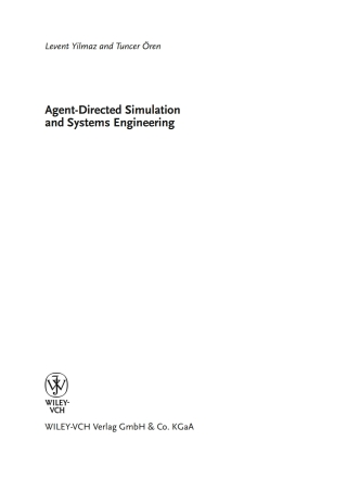 Cover image: Agent-Directed Simulation and Systems Engineering 1st edition 9783527407811