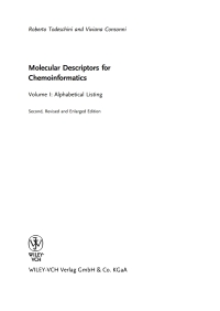 Imagen de portada: Molecular Descriptors for Chemoinformatics: Volume I: Alphabetical Listing / Volume II: Appendices, References 2nd edition 9783527318520