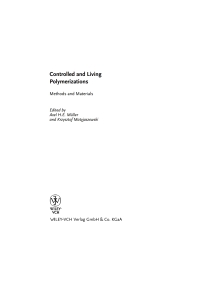 Cover image: Controlled and Living Polymerizations: From Mechanisms to Applications 1st edition 9783527324927