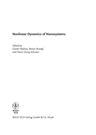 صورة الغلاف: Nonlinear Dynamics of Nanosystems 1st edition 9783527407910