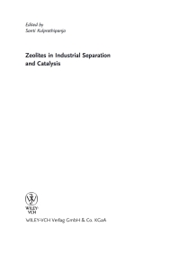 Imagen de portada: Zeolites in Industrial Separation and Catalysis 1st edition 9783527325054