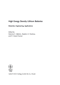 صورة الغلاف: High Energy Density Lithium Batteries: Materials, Engineering, Applications 1st edition 9783527324071