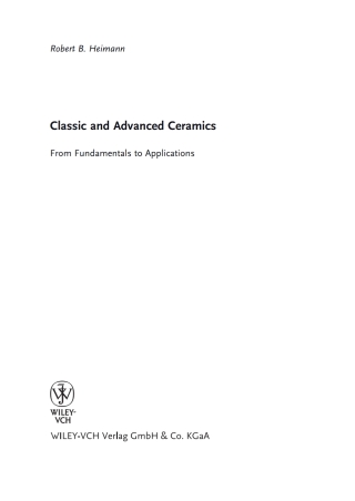 صورة الغلاف: Classic and Advanced Ceramics 1st edition 9783527325177