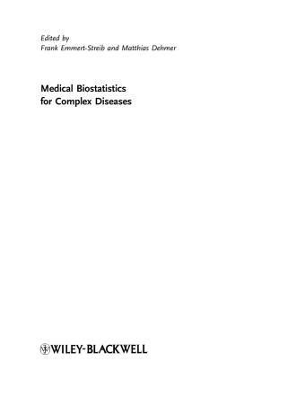 Imagen de portada: Medical Biostatistics for Complex Diseases 1st edition 9783527325856