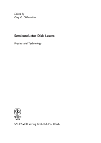 Imagen de portada: Semiconductor Disk Lasers 1st edition 9783527409334