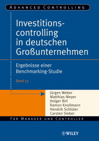 Cover image: Investitionscontrolling in deutschen Großunternehmen 1st edition 9783527502615