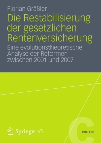 Cover image: Die Restabilisierung der gesetzlichen Rentenversicherung 9783531193250