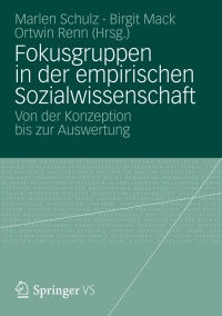 Imagen de portada: Fokusgruppen in der empirischen Sozialwissenschaft 9783531193960