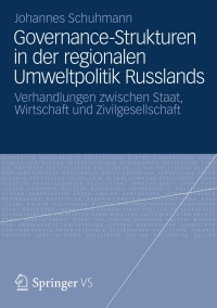 Cover image: Governance-Strukturen in der regionalen Umweltpolitik Russlands 9783531195599