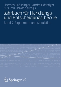 Cover image: Jahrbuch für Handlungs- und Entscheidungstheorie 1st edition 9783531196053