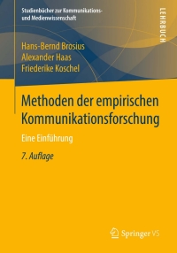 Cover image: Methoden der empirischen Kommunikationsforschung 7th edition 9783531199955