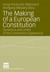 Imagen de portada: The Making of a European Constitution 1st edition 9783531149707