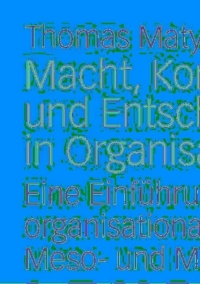 Cover image: Macht, Kontrolle und Entscheidungen in Organisationen 9783531149516