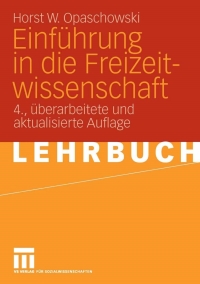 Titelbild: Einführung in die Freizeitwissenschaft 4th edition 9783531148632