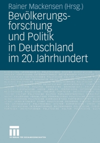 Cover image: Bevölkerungsforschung und Politik in Deutschland im 20. Jahrhundert 1st edition 9783531151212