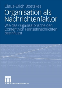 Titelbild: Organisation als Nachrichtenfaktor 9783531154893