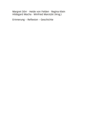 Imagen de portada: Erinnerung - Reflexion - Geschichte 9783531153452