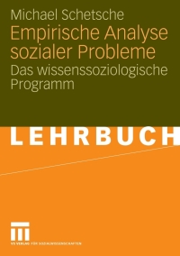 Cover image: Empirische Analyse sozialer Probleme 9783531158549