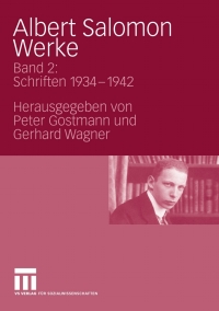 Cover image: Albert Salomon Werke 1st edition 9783531156972
