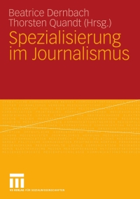 Cover image: Spezialisierung im Journalismus 1st edition 9783531162553