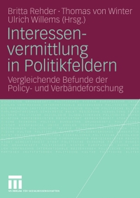 Cover image: Interessenvermittlung in Politikfeldern 9783531169323