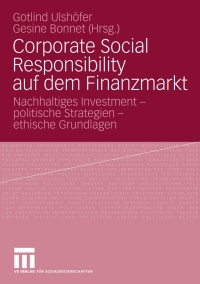 Imagen de portada: Corporate Social Responsibility auf dem Finanzmarkt 1st edition 9783531160771