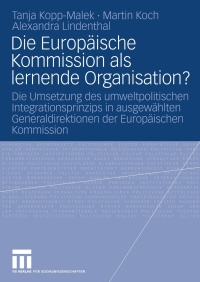 Cover image: Die Europäische Kommission als lernende Organisation? 9783531161211