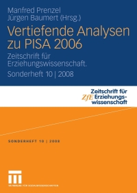 صورة الغلاف: Vertiefende Analysen zu PISA 2006 1st edition 9783531159294