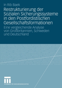 Cover image: Restrukturierung der Sozialen Sicherungssysteme in den Postfordistischen Gesellschaftsformationen 9783531172071