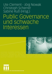 Cover image: Public Governance und schwache Interessen 9783531166124