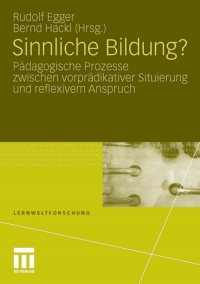 Imagen de portada: Sinnliche Bildung? 9783531164182