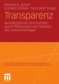 Cover image: Transparenz 1st edition 9783531174358