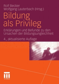 Cover image: Bildung als Privileg 4th edition 9783531172415